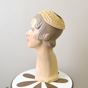 1930s Cream Straw Juliet Cap image 2