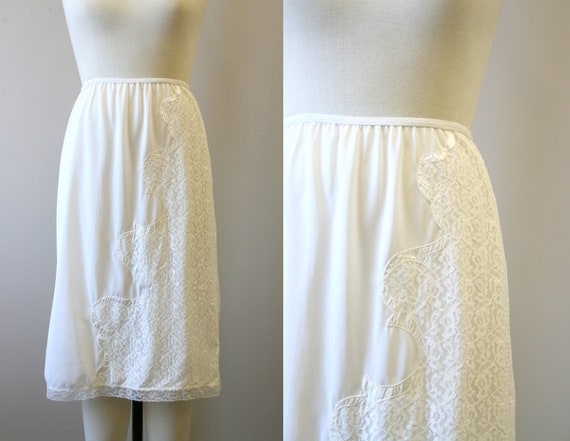 1950s Michelene White Half Slip