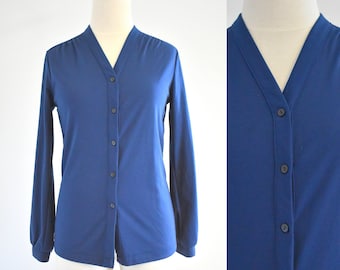 1970s Sears Navy Polyester Shirt