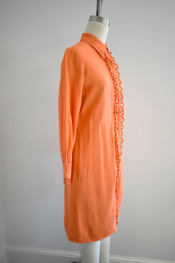 1960s Anjac Fashions Orange Loopy Shirt Dress - image 4