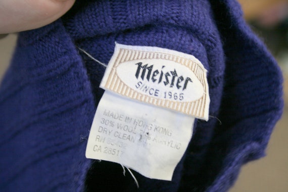 1980s Meister Blue Turtleneck Ski Sweater - image 6