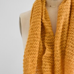 1970s Golden Yellow Open Knit Scarf image 3