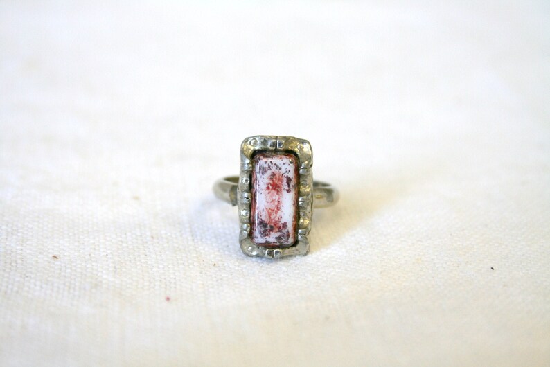 Size 6 1970s Glass Stone Ring