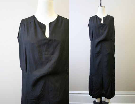 1920s Black Drop Waist Dress