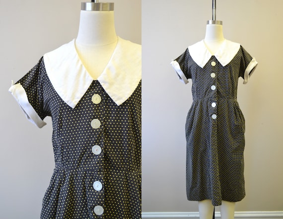 1940s Star Print Cotton Dress