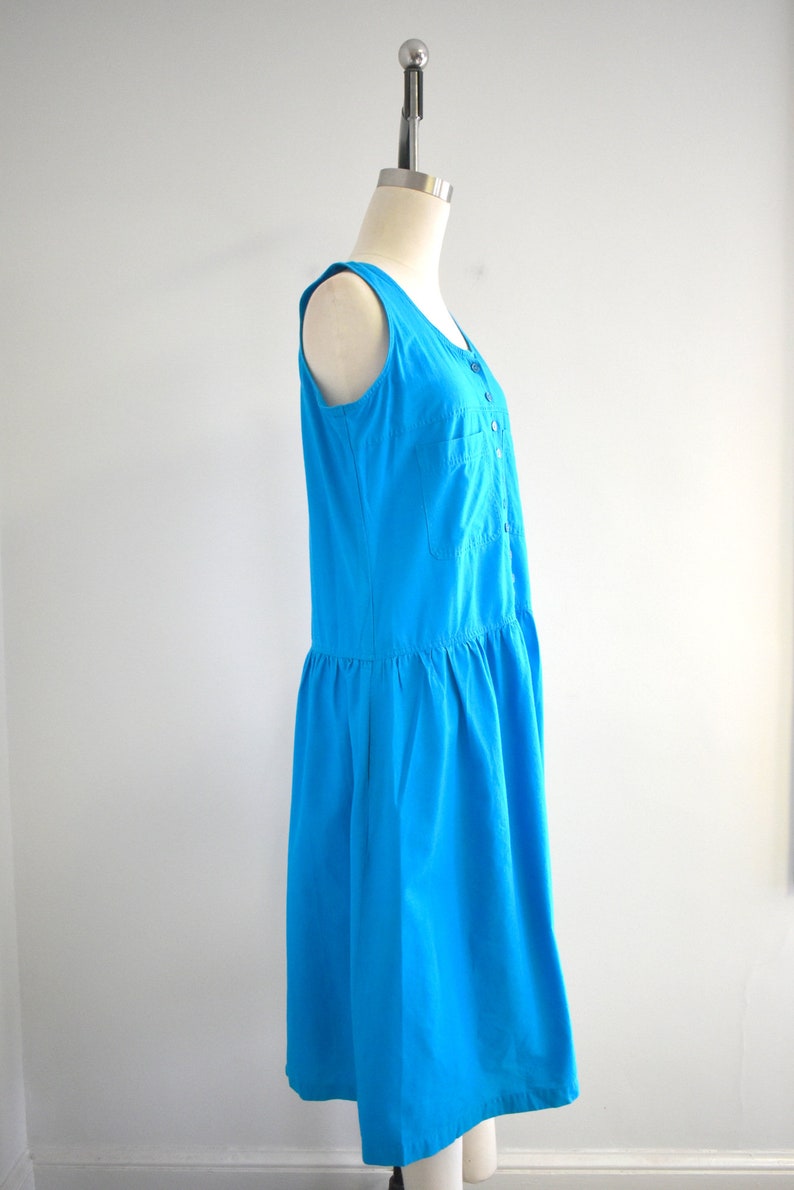 1980s Turquoise Jumper Dress image 4