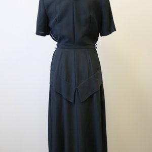 1940s Black Horizontal Pleats Dress image 5