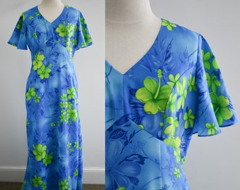 1970s Royal Hawaiian Maxi Dress