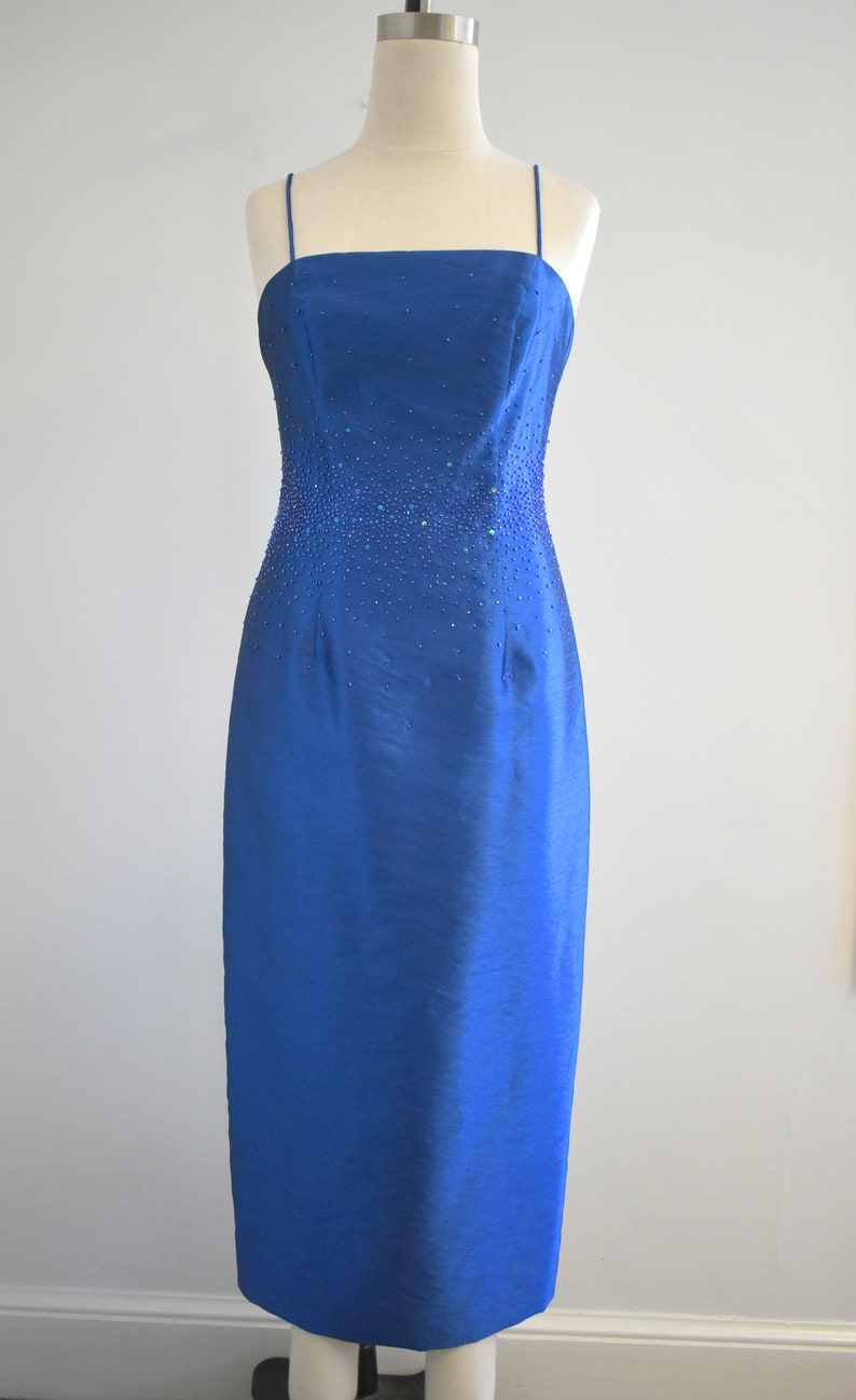 1990s Midnight Blue Midi Dress image 2