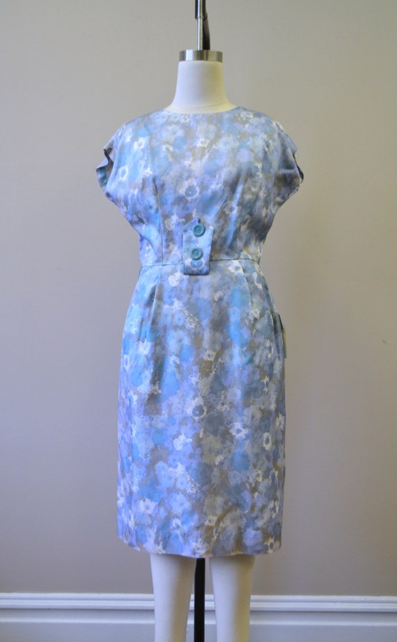 1950s NOS San Su Blue Print Dress and Jacket Set - image 8