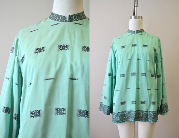 1960s Indian Mint Green Tunic