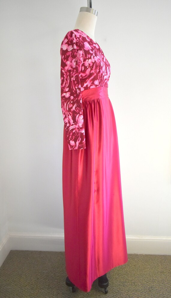 1960s Berry and Pink Formal Dress - image 4