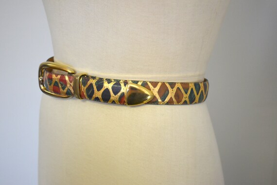1990s Multi-Colored and Gold Belt - image 3