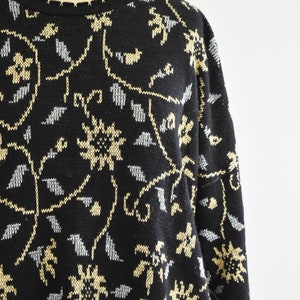 1980s Black, Silver, and Gold Tunic Sweater image 3
