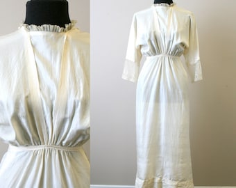Edwardian Cream Silk Dress