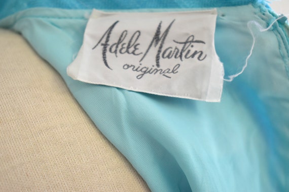 1960s Adele Martin Turquoise Linen Dress - image 6