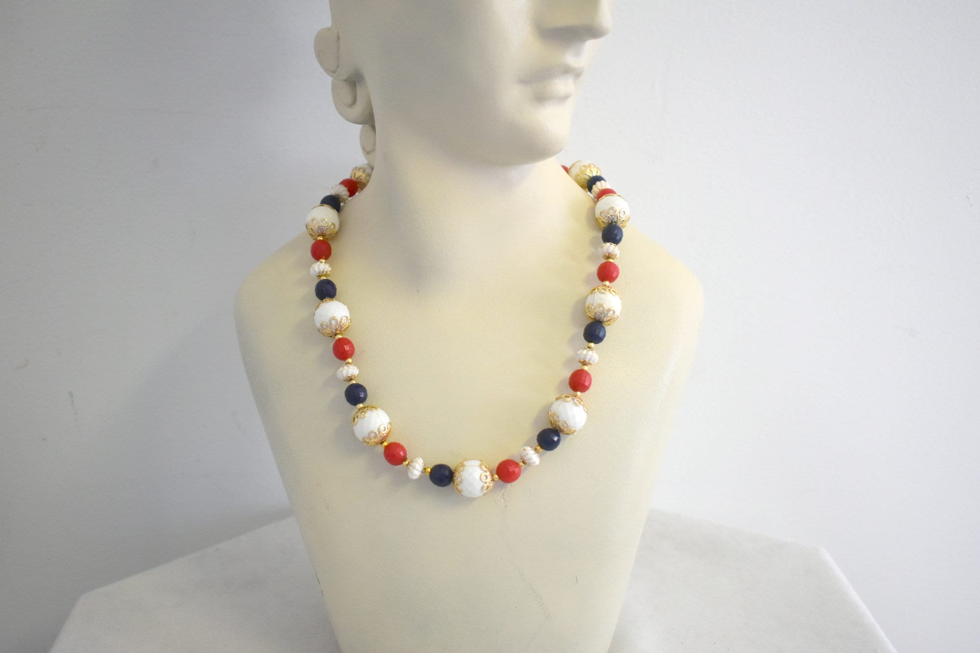 Red white and blue necklace sale