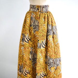 1970s Quilted Animal Print Hostess Skirt