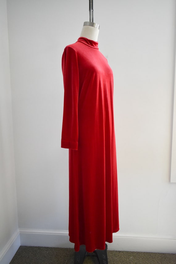 90s Velvet Turtleneck Maxi Dress (M/L)