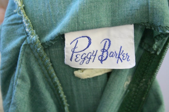 1970s Peggy Barker Green Prairie Maxi Dress - image 6