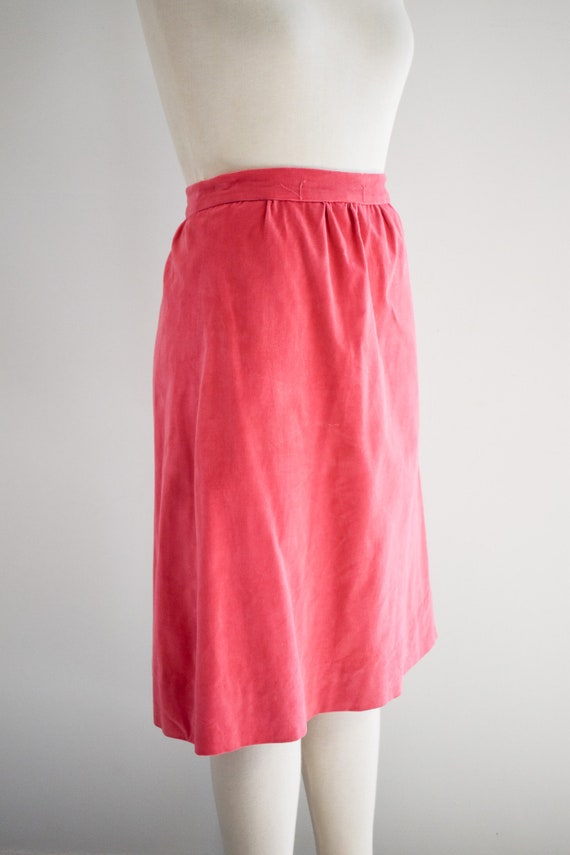 1960s Pink Cotton Velveteen Skirt - image 5