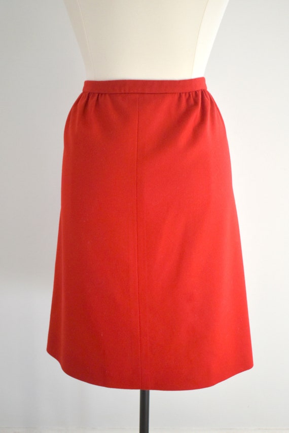 1960s/70s Pendleton Red Wool Pencil Skirt - image 6
