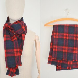 1960s Red Plaid Scarf image 2