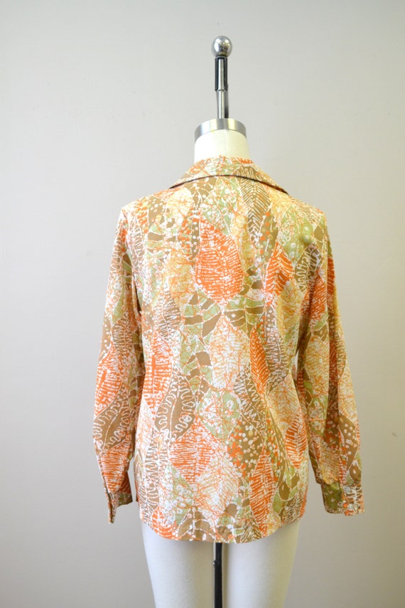 1970s Sears Batik Print Blouse - image 5