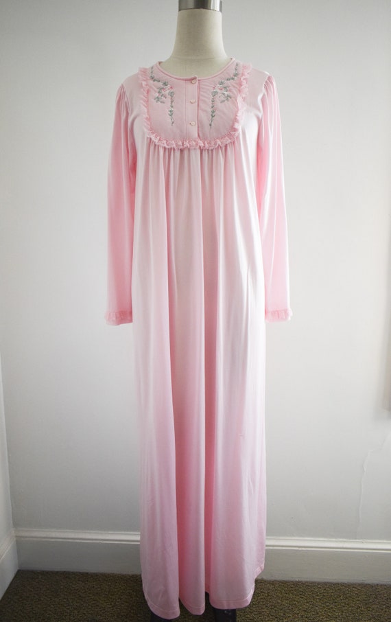 1980s Long Pink Night Gown - image 3