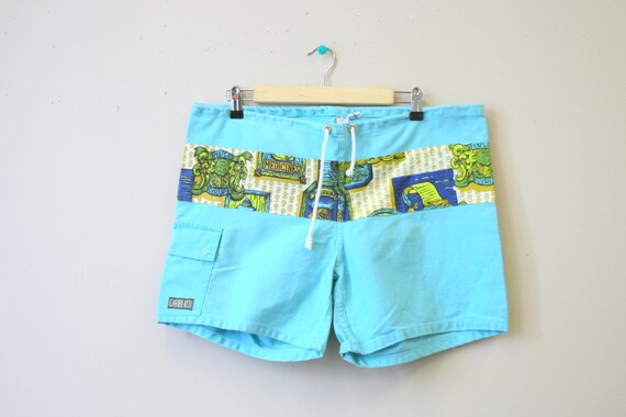 1970s Caribeach Turquoise Swim Trunks