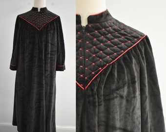 1980s Black Velour Robe