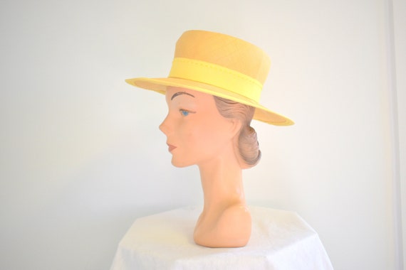 1960s Kutz Yellow Straw Hat - image 3