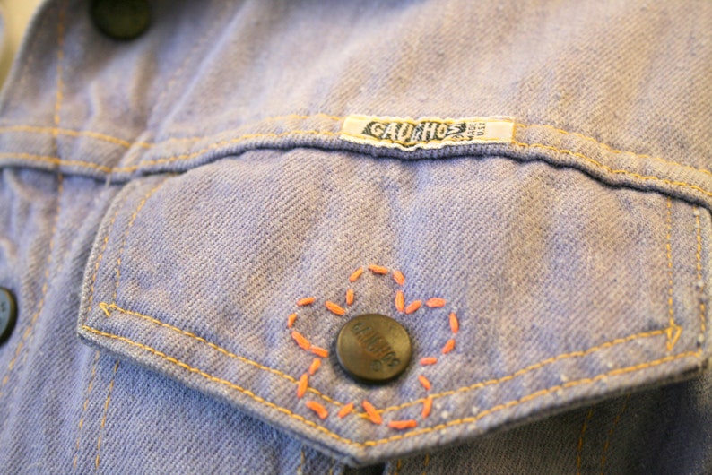 1960s Gauchos Denim Jacket with Woodstock Patch image 6