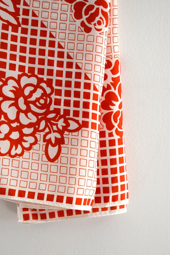 1960s Sears Floral Grid Scarf Gem