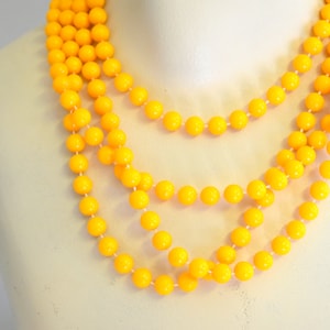 1960s Light Orange Plastic Bead Extra Long Necklace image 2