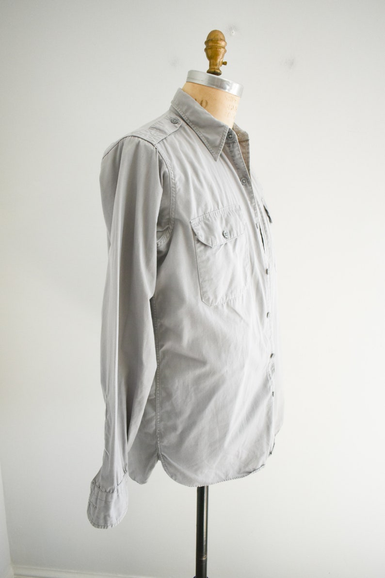1950s Gray Cotton Police Uniform Shirt image 4