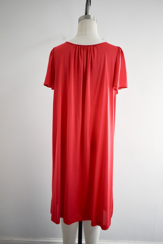 1970s Red Nylon Night Gown - image 5