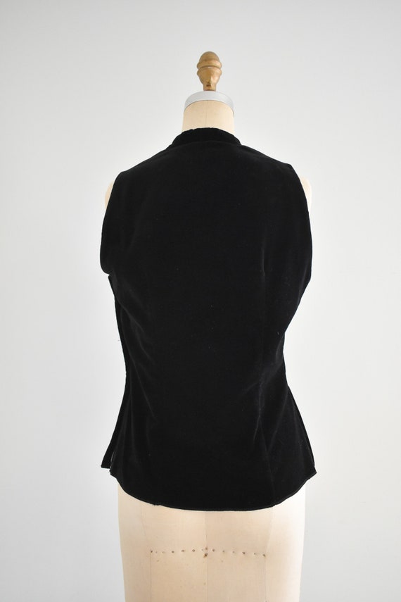 1950s/60s Black Velveteen Blouse - image 5