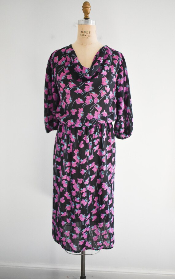 Sweet Rare Shabby Chic 1970s Cotton Midi Dress