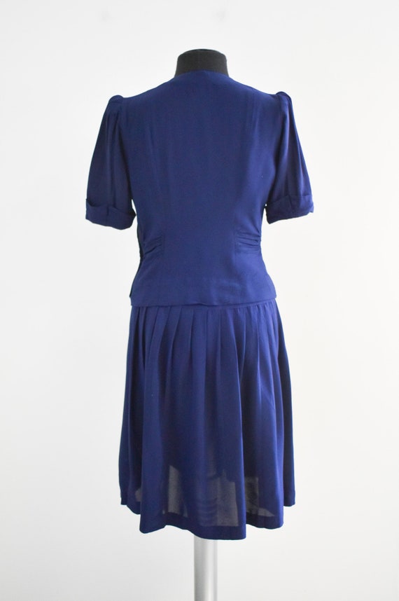 1930s/40s Navy Two Piece Dress Set - image 5