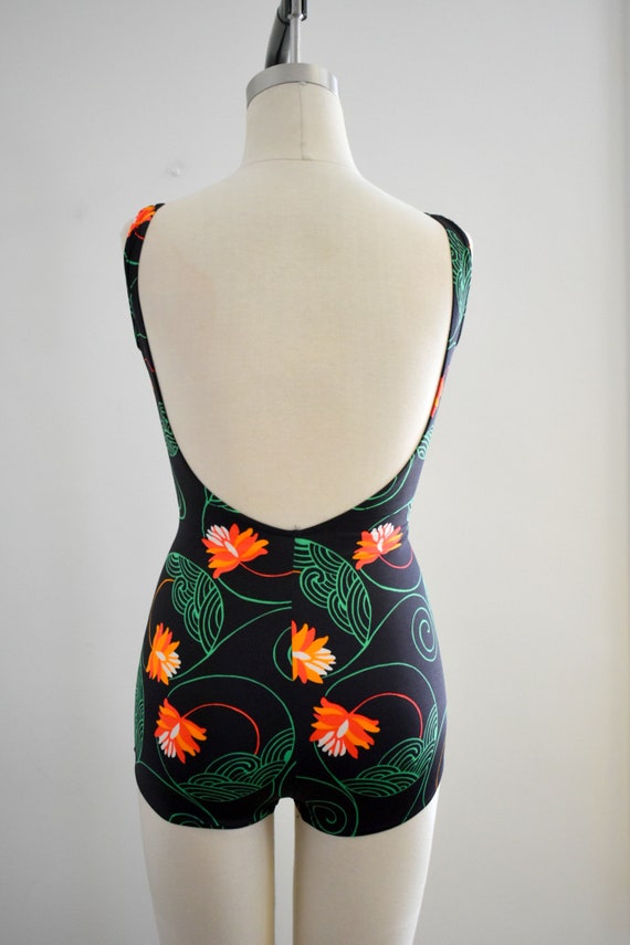 1970s/80s Cole of California Lotus Flower Swimsuit - image 5