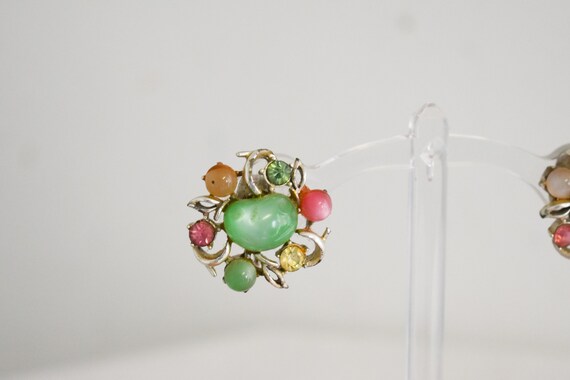 1950s Coro Pastel Clip Earrings - image 3