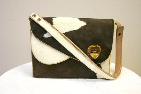 1940s Pony Skin Purse with Heart Latch