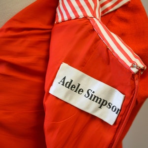 1970s Adele Simpson Red-Orange Dress image 6