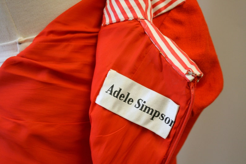 1970s Adele Simpson Red-Orange Dress image 6