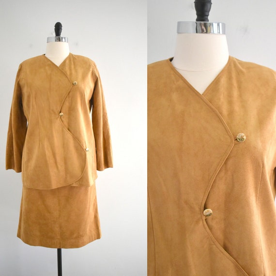 1980s Ultrasuede Jacket and Skirt Set - image 1