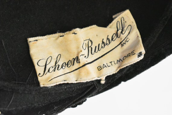 1950s Black Sequinned Shell Shape Hat - image 10