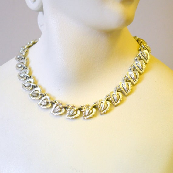 1950s Coro Silver Leaf Necklace