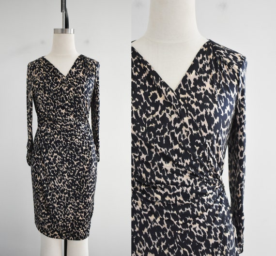 1990s/Y2K Cache Leopard Print Jersey Dress - image 1