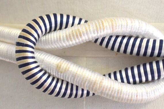 1980s Navy and White Cord Knot Belt - image 3